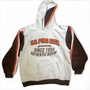 U.S. Polo Assn. Cream and Brown Sweatshirt